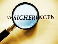 Lupe Schriftzug Versicherungen
